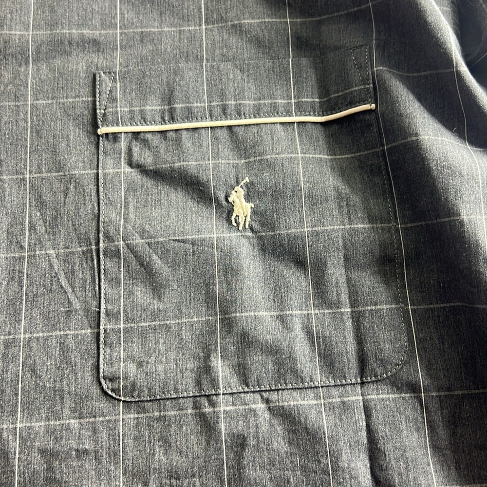 Polo Ralph Lauren Men Flannel Long Sleeve Window Pane Pajama Top Charcoal - Picture 3 of 10